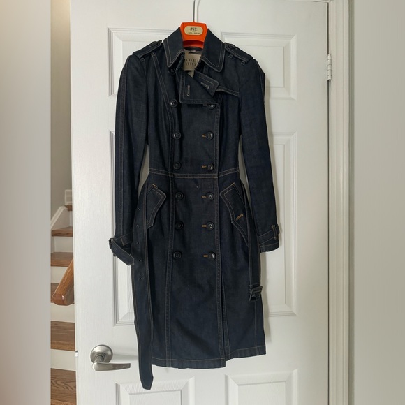 Authentic Burberry Denim Jean Long Trench - Picture 1 of 11